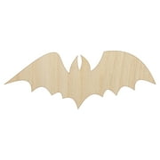 Bat Halloween Wood Shape Unfinished Piece Cutout Craft DIY Projects - 4.70 Inch Size - 1/8 Inch Thick