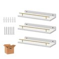 thumbnail image 1 of Repisas Flotantes  Belug Madera Estantes 3pcs Blanco, 1 of 5