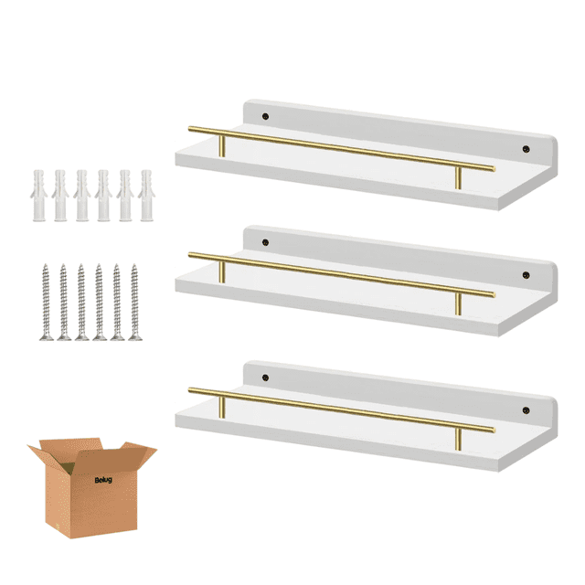 Repisas Flotantes Belug Madera Estantes 3pcs Blanco