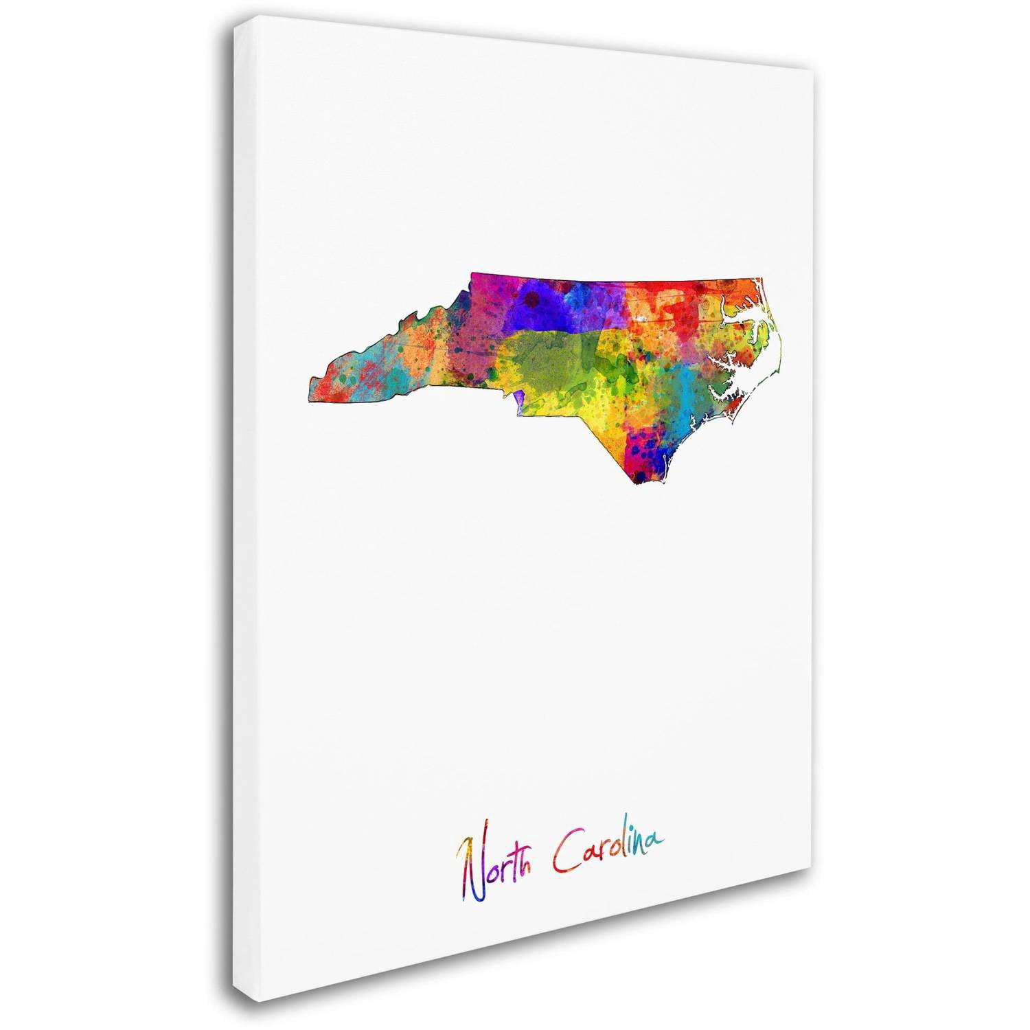 Trademark Fine Art "North Carolina Map" Canvas Art by Michael Tompsett