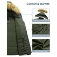 thumbnail image 3 of Chrisuno Men's Big and Tall Winter Thicken Puffer Coat Warm Jacket with Removable Hood puff jacket parka winter coats Army Green 6X, 3 of 5