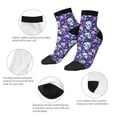 thumbnail image 5 of Fuzoiu Skull Purple Flower Print Adult Socks, Crew Moisture-wicking Socks, Unisex Cushion Crew Socks,Casual Sports Ankle Socks, 5 of 7