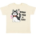 thumbnail image 3 of Inktastic I Woof You a Lot with Husky Dog Illustration Boys or Girls Toddler T-Shirt, 3 of 5