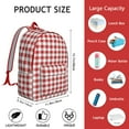 thumbnail image 5 of Red and White Checkered Backpack for School,Cute School Bag,Schoolbag with Adjustable Shoulder Straps & Padded Back,15.7"x11.8"x5.5", 5 of 5