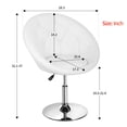 thumbnail image 3 of NiamVelo Swivel Vanity Chair with Back, Modern Height Adjustable Makeup Chair PU Leather Round Accent Chair for Living Room, Lounge （White）, 3 of 8
