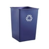 Rubbermaid Commercial RCP 3958-73 BLU Recycling Container, Square, Plastic, 35 gal., Blue
