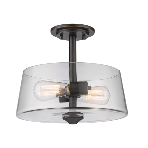 Z-Lite Annora 2 Light Semi Flush Mount in Old Bronze