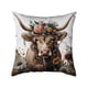thumbnail image 2 of Herunwer Highland Cow Throw Pillow Covers Decorative Throw Pillows Cow Decor for Bedroom Decor Highland Cow Bedding Soft Flannel Fluffy Couch Pillow Covers, 2 of 6