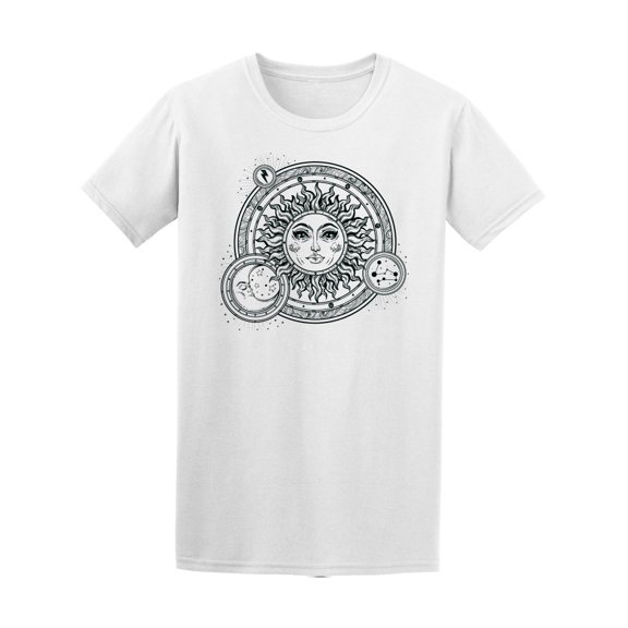 Vintage Hand Drawn Sun, Moon Tee Men's -Image by Shutterstock