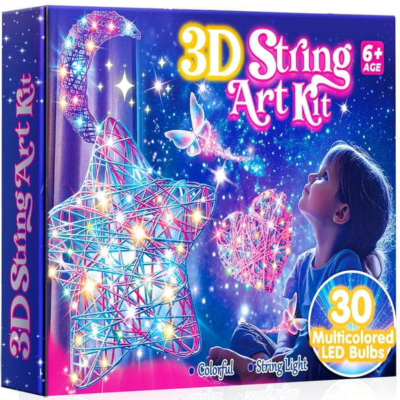 Craft Kit for Girls 6-9, 3D String Art Kit for Kids, Birthday Gift for 6 7 8 9 10 11 12 Year Old Girls Boy, Craft Kits Christmas Present for Girl 7-12