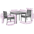 thumbnail image 2 of vidaXL 3 Piece Patio Dining Set with Cushions Black Poly Rattan, 2 of 7