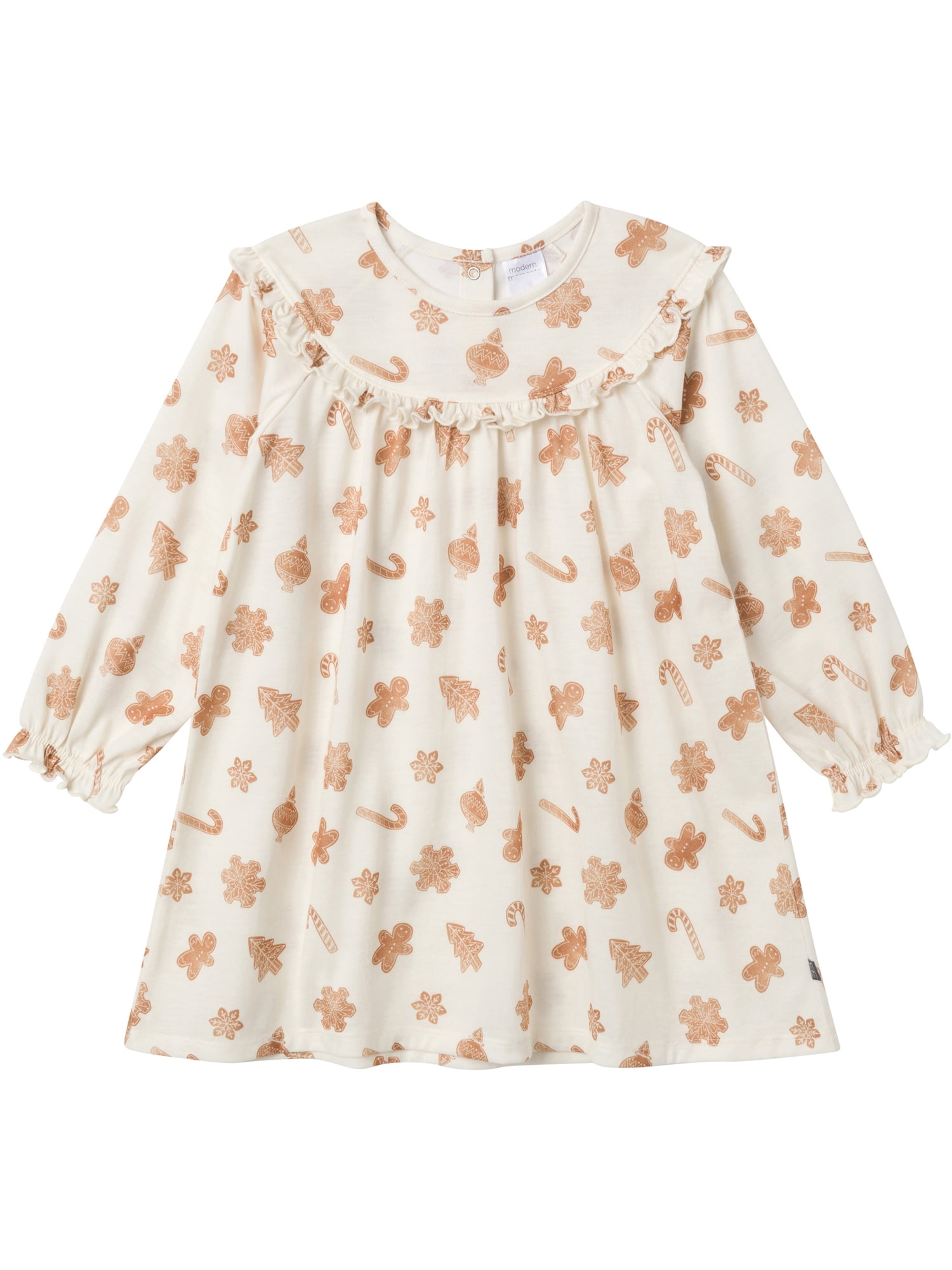 Modern Moments by Gerber Toddler Girl Christmas Ruffle Yoke Nightgown, Sizes 12 Months - 5T