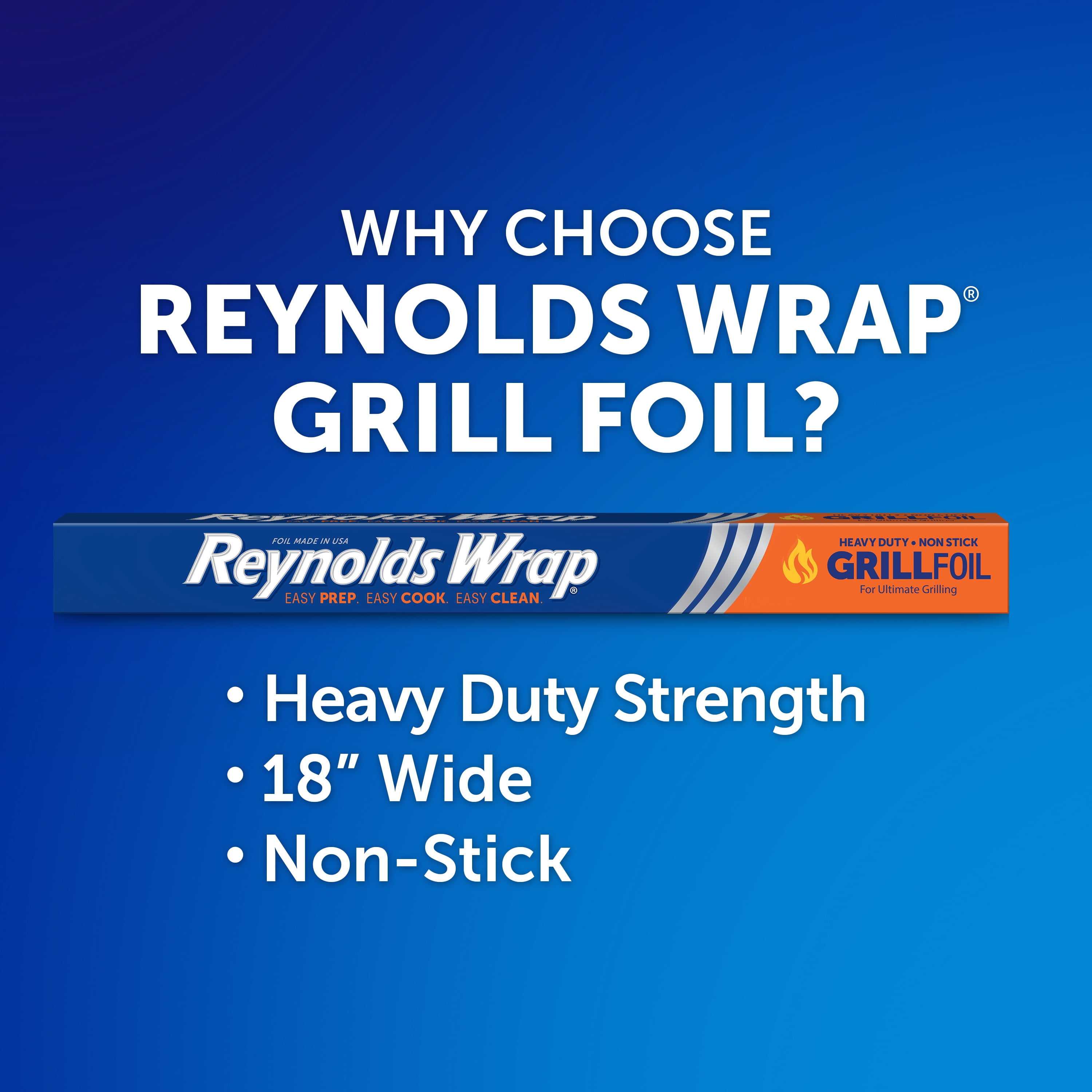 Reynolds Wrap Grill Foil, Heavy Duty Non-Stick, 18 inch, 37.5 Square Feet 