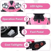 OLAKIDS Kids Ride on ATV, 12V 4 Wheeler Quad Toy Vehicle with Music, Horn, High Low Speeds, LED Lights, Electric Ride On Toy, Battery Powered Wheels Car for Children 3-8 Years Old