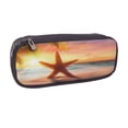 thumbnail image 2 of Lsque Starfish Sunset Sea Beach Printed Big Capacity PU Leather Pencil Case Large Pencil Pouch Stationery Pen Bag Pencil Holder for Teen, 2 of 6