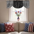 thumbnail image 4 of Independence Day Tie Up Valances Curtain, Adjustable Kitchen Vintage Distressed Black and White American Flag Valances for Windows Decor, Rod Pocket Short Curtains Set for Bedroom/Bathroom, 42"x12", 4 of 9