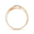 thumbnail image 2 of ANGARA Natural Semi Bezel-Set Solitaire Round Aquamarine Bypass Ring in 14K Rose Gold for Women (Size-6mm) | March Birthstone, Birthday, Anniversary, Jewelry Gift for Women | Natural Aquamarine Ring, 2 of 10