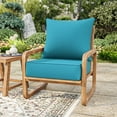 thumbnail image 4 of Pakunoda Outdoor Deep Seat Cushion with Backrest, 24" x 24" x 6.5" Waterproof Resistant Patio Chair Replacement Cushion for Sofa Couch, Lake Blue, 4 of 7