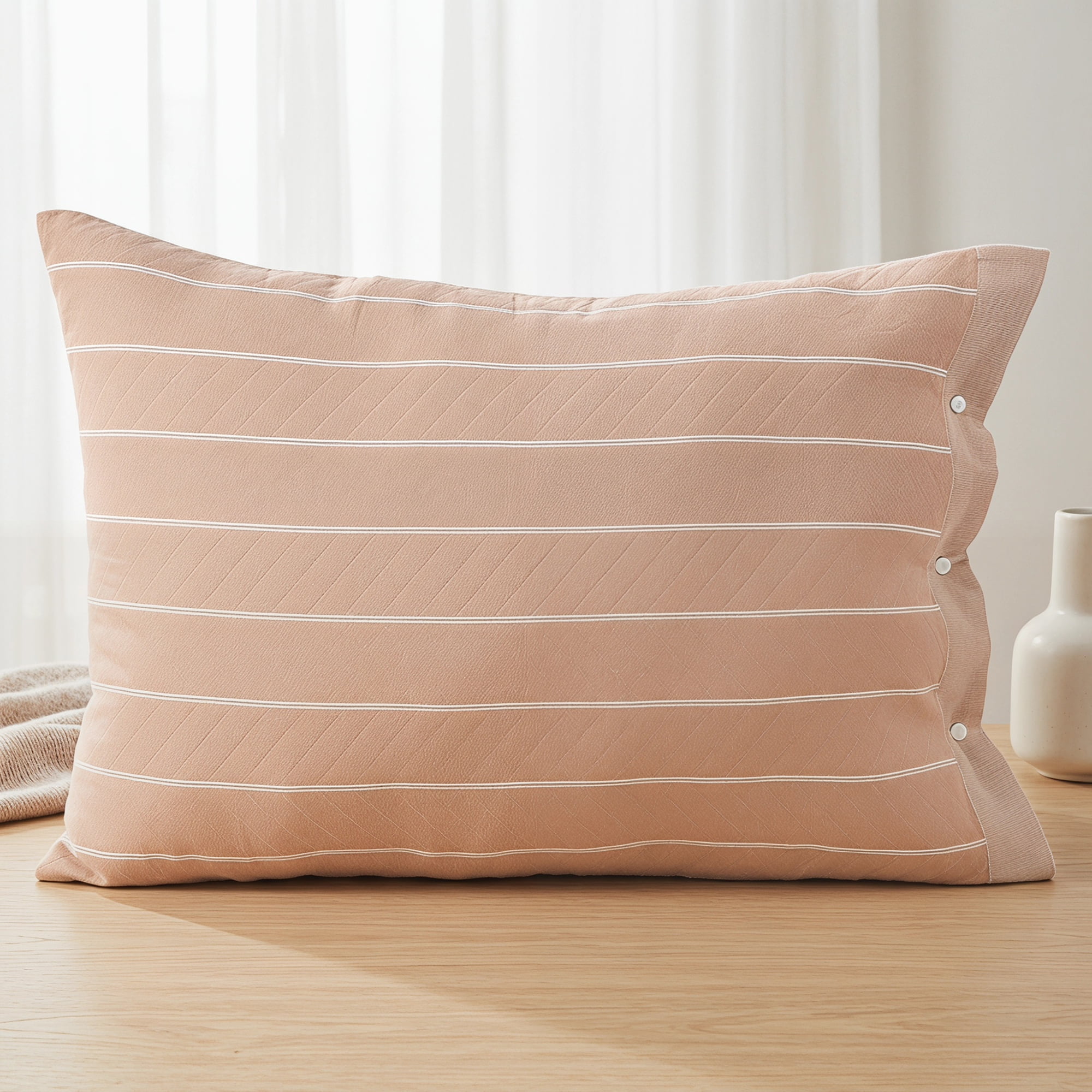 Unique Bargains 2 Pack Cotton Pillowcase Cooling Envelope Closure Wrinkle Resistant Pink