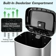 thumbnail image 4 of Costway 13.2 Gallon Step Trash Can Stainless Steel Airtight Garbage Bin for Home Kitchen Silver, 4 of 9