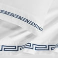thumbnail image 5 of Superior Harrison Embroidered Cotton Bed Sheet Set, California King, White/Navy Blue, 5 of 11