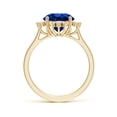 thumbnail image 2 of ANGARA Lab Grown 3.75 Ct Blue Sapphire Halo Engagement Ring for Women in 14K Yellow Gold (Size-9mm) | September Birthstone, Anniversary, Jewelry Gift for Women | Lab-Grown Blue Sapphire Ring, 2 of 8