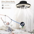 thumbnail image 3 of Jopath 16" Ceiling Fan with Light,LED Crystal-Inspired Acrylic Ring Flush Mount Fan Lamp with Invisible Blades, Remote Control and Dimmable Lighting for Bedroom, Living Room,Black, 3 of 9