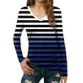 thumbnail image 3 of Women's Slim Fit V Neck Long Sleeve Tops Shirts Blouses Striped Pattern Casual Daily Wear Business Office Work Fashion Essential Gift for Women | CSEONE,Black XL, 3 of 9