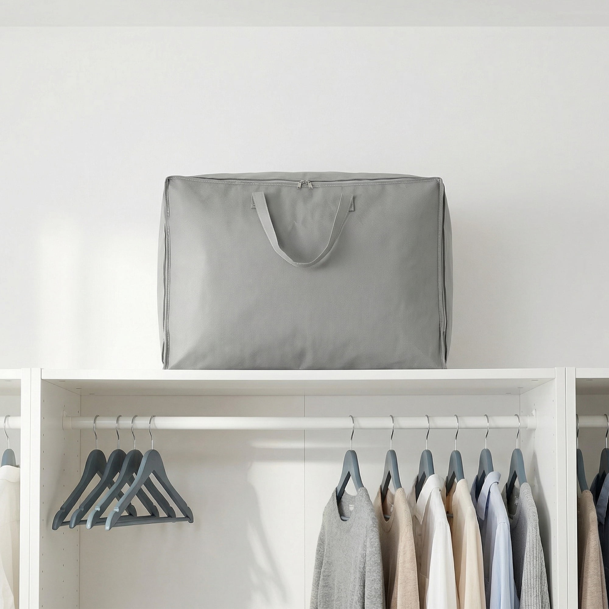 Unique Bargains Clothing Storage Bag Organize Bedroom Light Grey 27.6"x19.7"x10.2"