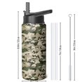 thumbnail image 4 of Camouflage Insulated Stainless Steel Water Bottle with Straw & Cleaning Brush – 18/32/40 Oz | Leakproof, BPA-Free, 304 Stainless Steel, Wide Mouth, Travel Mug for Car, Gym, Office, 4 of 5