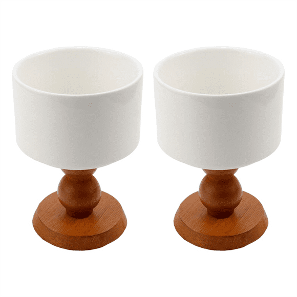 Ceramic Dessert Bowls Retro Ceramic Goblet French Ice Cream Cup Pudding Dessert Bowl Elegant Design for Parties Brown