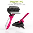 thumbnail image 4 of 2 in 1 Professional Grooming Rake for Cats & Dogs-Dematting Comb for Easy Mats & Tangles Removing,Hair Removal Cleaner for Pets(Rose), 4 of 7