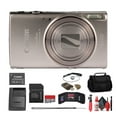 thumbnail image 1 of Canon PowerShot ELPH 360 HS Digital Camera 12x Zoom Silver Bundle 64GB Kit (International Model), 1 of 7