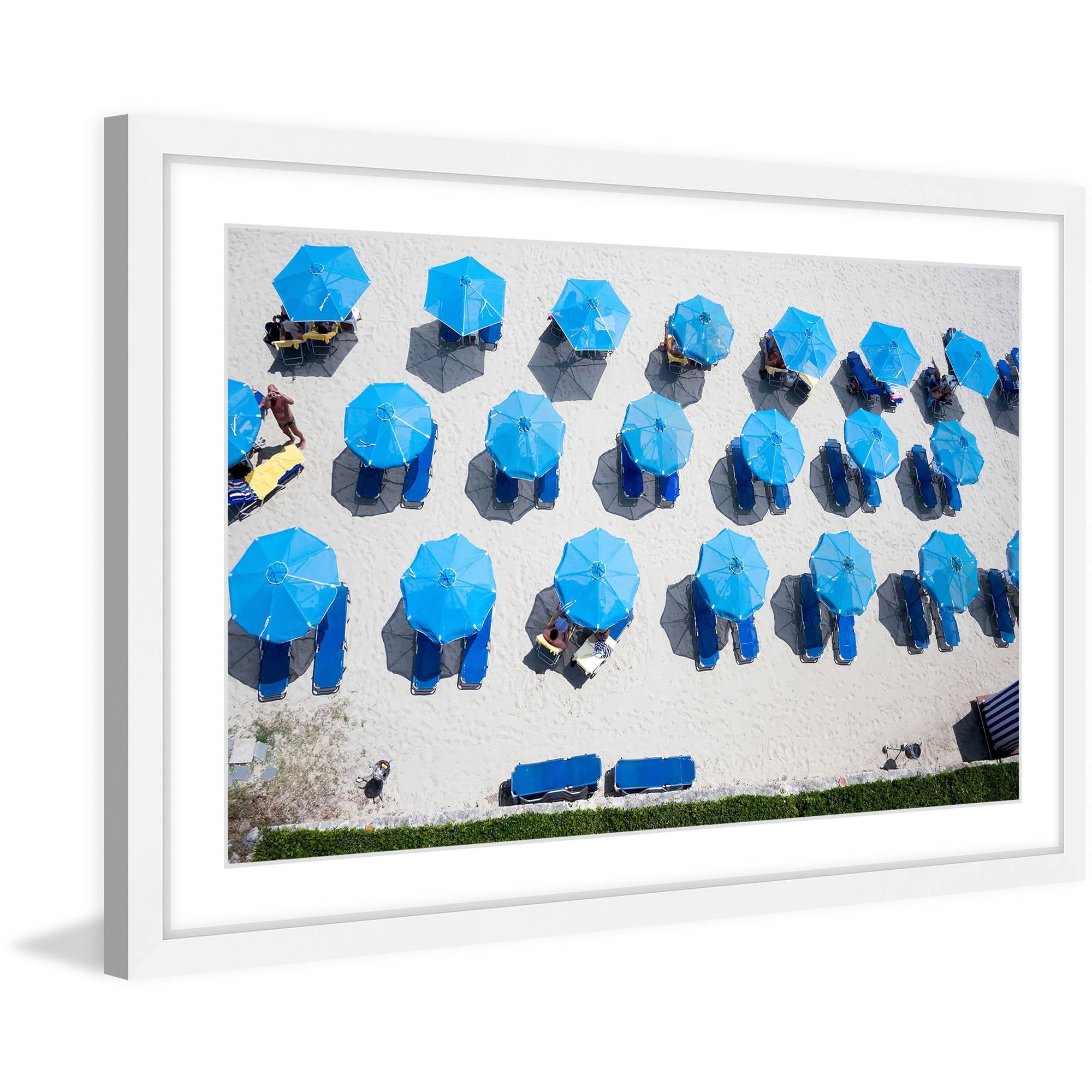 Marmont Hill "Blue Umbrellas" Framed Painting Print