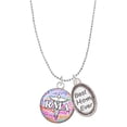 thumbnail image 1 of Delight Jewelry Silvertone Domed Multi Color RMA Best Mom Ever Charm Necklace, 1 of 4