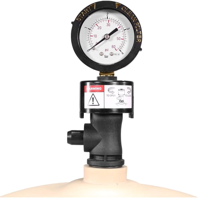 XtremepowerUS 98209800 Válvula de Alivio de Aire de Alto Flujo con Reemplazo de Manómetro de Filtro de Piscina, Válvula de Alivio de Presión, para Filtros de Piscina y Spa