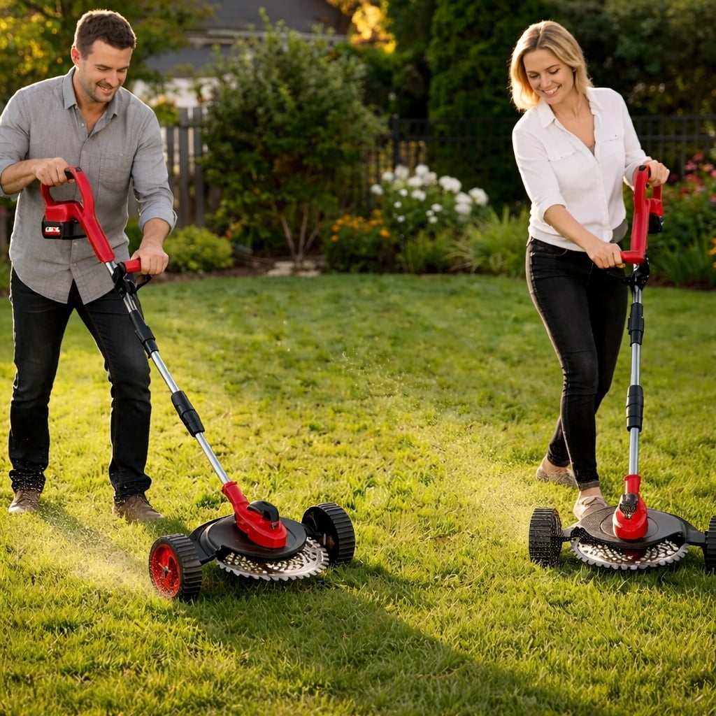 9 inch 21V Cordless  Electric Weed Eater, Battery Powered Weed Wacker & Lightweight Grass Trimmer with 4.0Ah Battery and Charger for Trimming and Edging
