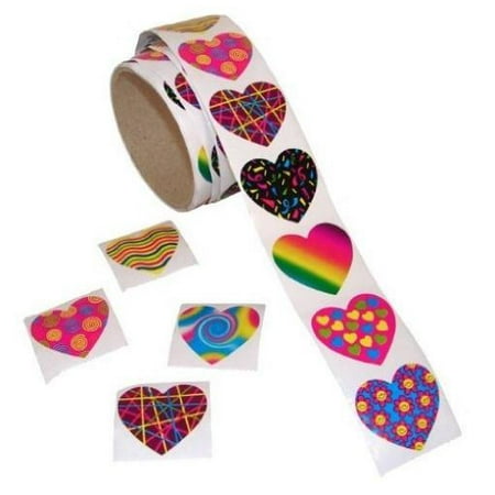 - Fun Express Funky Heart Roll Stickers (100 Piece)