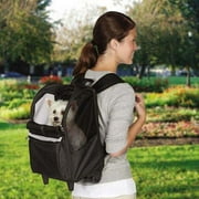 East Side Collection On The Go Small Rolling Pet Carrier with Storage Pocket, Black, 15 lb Limit