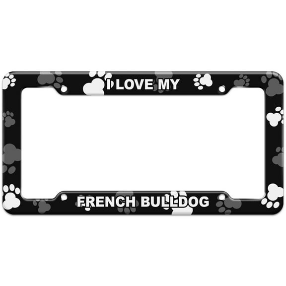 I Love My - French Bulldog - Plastic License Plate Frame