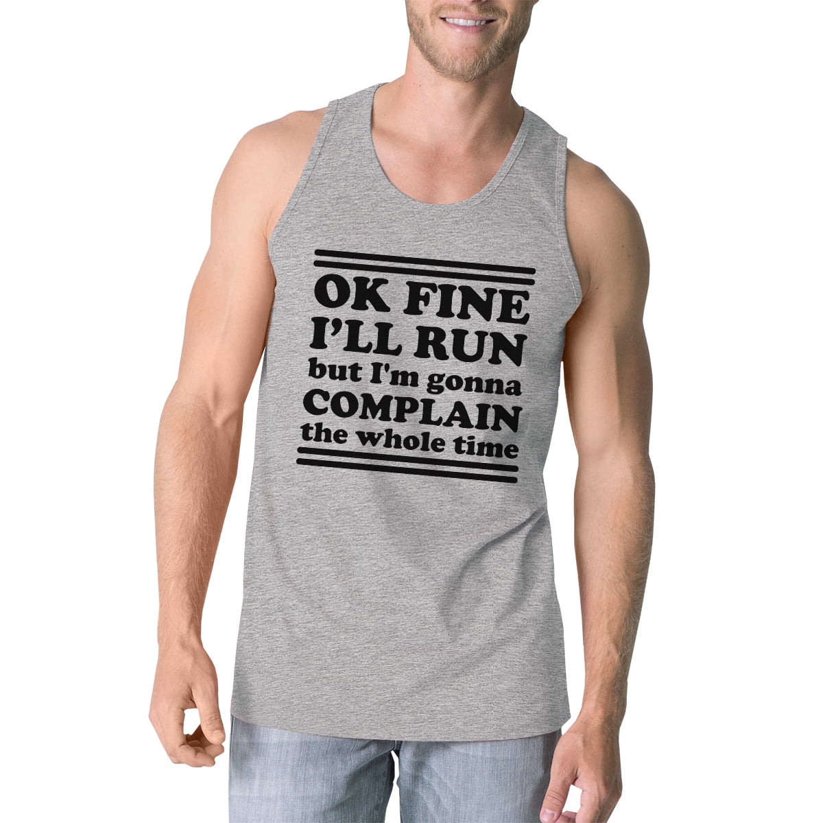 Run Complain Mens Grey Funny Graphic Gym Tank Top Cute Workout Gift -  
