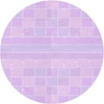 thumbnail image 1 of Ahgly Company Machine Washable Indoor Round Transitional Bright Lilac Purple Area Rugs, 4' Round, 1 of 7