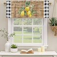 thumbnail image 2 of 2 Pack Hello Summer Lemons Valance for Window Farmhouses Fruits Black Plaid Wood Grain Kitchen Valance Rod Pocket Short Curtain Topper Decorative Window Treatment for Living Room Bedroom 60"x18", 2 of 9