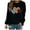 1-Black, variant on Oversized Sweatshirt For Women Womens Valentine's Day Love Heart Print O Neck Sweatshirt Casual Long Sleeve Round Neck Loose Fit Pullover Tops