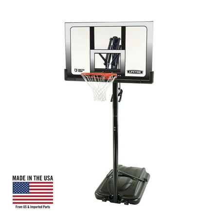 Lifetime 52-Inch Shatterproof Portable Basketball Hoop with Power Lift Adjustment & Slam-It Rim - Model 71286-Outdoor Play