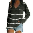 thumbnail image 1 of PEZHADA Hauts à Manches Longues pour Femmes Mode Décontractée Col en V Imprimé Blouse, 1 of 9
