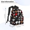 thumbnail image 3 of Goofa Houndstooth Green Red Print Casual Backpack for Women Men,Waterproof High School Bookbag,Lightweight Travel Daypack,Classic College Backpack,Laptob Backpack, 3 of 6