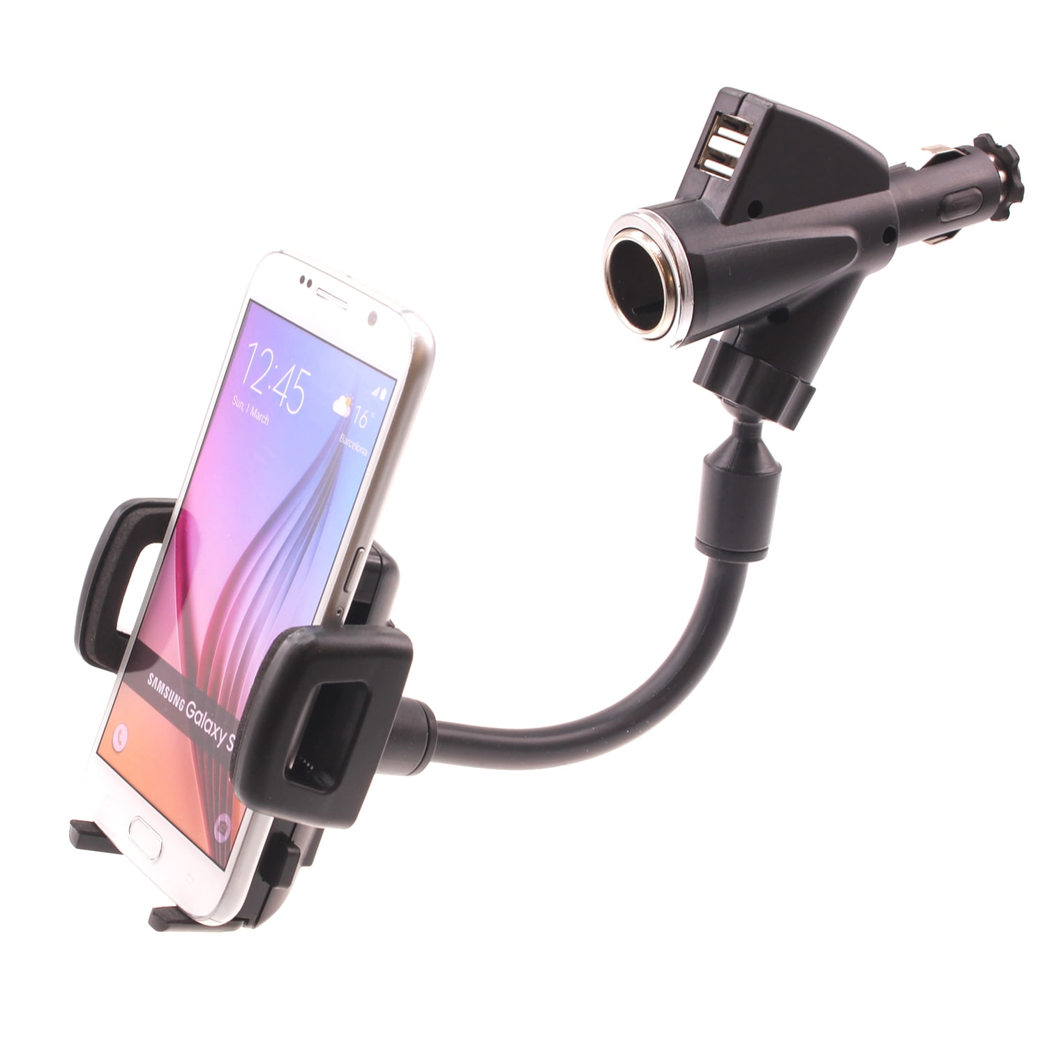 Charger Car Mount for Jitterbug Smart3 Phone Holder DC Socket USB Port Cradle Swivel J5N