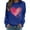 Blue, variant on My Order Ladies Long Sleeve Round Neck Valentine Day Print Tops Blouse Casual My Items