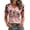 Beige, variant on Women's Walking By Faith Tripping Constantly Highland Cow Print T shirt V Neck Short Sleeve Tees Inspirational Faith Tee Tops